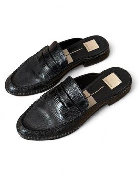 Dolce Vita Black Leather Slip-On Penny Loafers